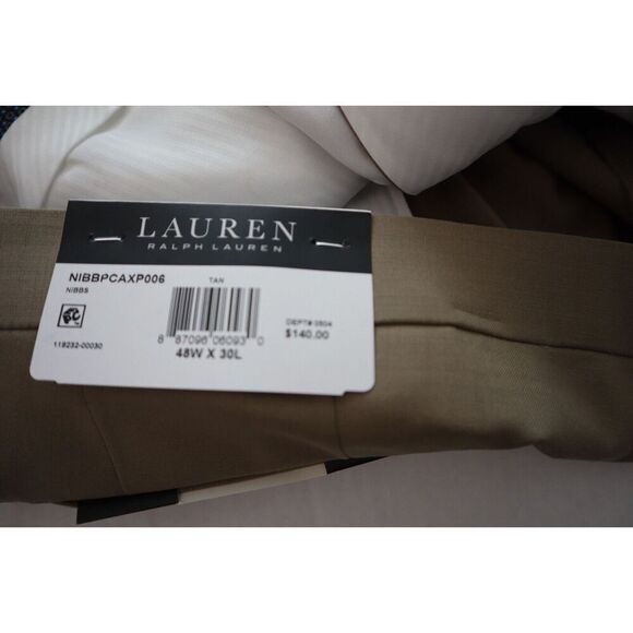 Lauren Ralph Lauren Men's Sz 48x30 Tan UltraFlex Wool Blend Dress Pants - Picture 7 of 9